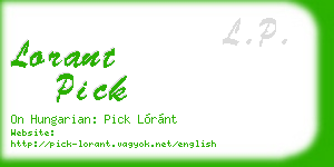 lorant pick business card